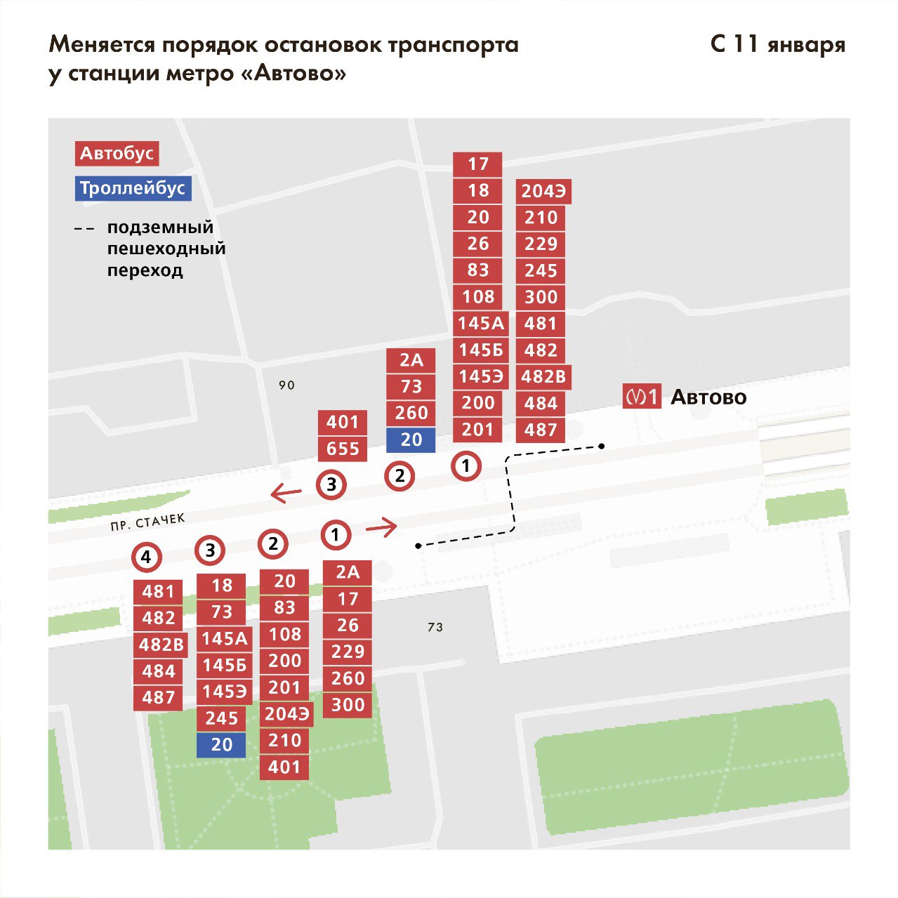 Ключевые изменения в работе наземного транспорта Петербурга в январе 2023  года